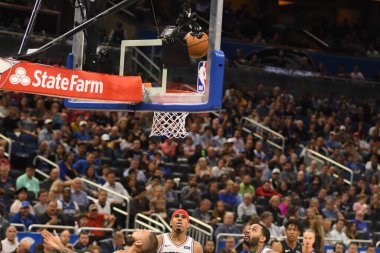 Orlando Magic, 25 Mart 2019 tarihinde Orlando Florida 'daki Amway Arena' da Philadelphia 76ers 'a ev sahipliği yaptı. Fotoğraf: Marty Jean-Louis
