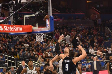 Orlando Magic, 19 Ocak 2019 Cumartesi günü Orlando Florida 'daki Amway Arena' da Milwaukee Doları 'na ev sahipliği yapıyor. Fotoğraf: Marty Jean-Louis