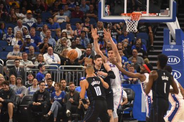 Orlando Magic, 25 Mart 2019 tarihinde Orlando Florida 'daki Amway Arena' da Philadelphia 76ers 'a ev sahipliği yaptı. Fotoğraf: Marty Jean-Louis