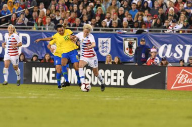 SheBelieves Kupası Finali, 5 Mart 2019 'da Tampa Florida Raymond James Stadyumu' nda ABD ile Brezilya arasında oynanacak. Fotoğraf: Marty Jean-Louis