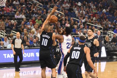 Orlando Magic, 25 Mart 2019 tarihinde Orlando Florida 'daki Amway Arena' da Philadelphia 76ers 'a ev sahipliği yaptı. Fotoğraf: Marty Jean-Louis