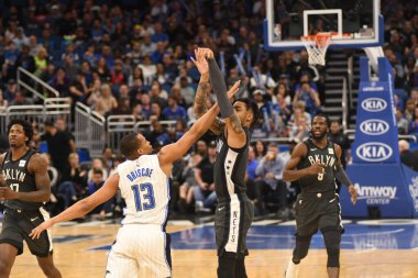 Orlando Magic, 2 Şubat 2019 tarihinde Orlando Florida 'daki Amway Center' da Brooklyn Nets 'e ev sahipliği yapmaktadır. Fotoğraf: Marty Jean-Louis