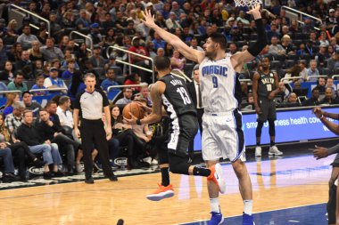 Orlando Magic, 2 Şubat 2019 tarihinde Orlando Florida 'daki Amway Center' da Brooklyn Nets 'e ev sahipliği yapmaktadır. Fotoğraf: Marty Jean-Louis