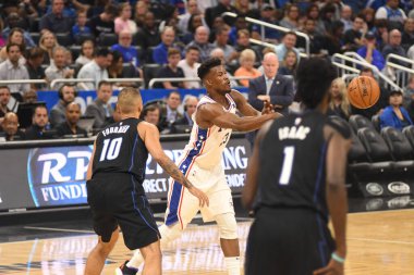 Orlando Magic, 25 Mart 2019 tarihinde Orlando Florida 'daki Amway Arena' da Philadelphia 76ers 'a ev sahipliği yaptı. Fotoğraf: Marty Jean-Louis