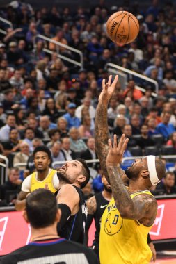 Orlando Magic, 28 Şubat 2019 'da Orlando Florida' daki Amway Center 'da Golden State Warriors' a ev sahipliği yaptı. Fotoğraf: Marty Jean-Louis