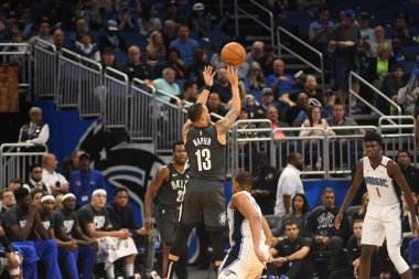 Orlando Magic, 2 Şubat 2019 tarihinde Orlando Florida 'daki Amway Center' da Brooklyn Nets 'e ev sahipliği yapmaktadır. Fotoğraf: Marty Jean-Louis