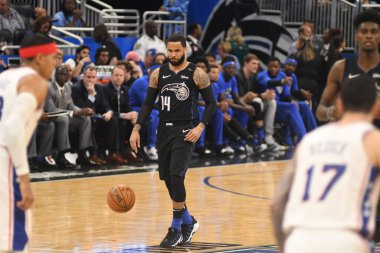 Orlando Magic, 25 Mart 2019 tarihinde Orlando Florida 'daki Amway Arena' da Philadelphia 76ers 'a ev sahipliği yaptı. Fotoğraf: Marty Jean-Louis