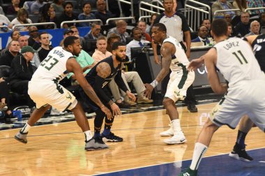 Orlando Magic, 19 Ocak 2019 Cumartesi günü Orlando Florida 'daki Amway Arena' da Milwaukee Doları 'na ev sahipliği yapıyor. Fotoğraf: Marty Jean-Louis