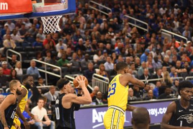 Orlando Magic, 28 Şubat 2019 'da Orlando Florida' daki Amway Center 'da Golden State Warriors' a ev sahipliği yaptı. Fotoğraf: Marty Jean-Louis