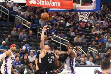 Orlando Magic, 25 Mart 2019 tarihinde Orlando Florida 'daki Amway Arena' da Philadelphia 76ers 'a ev sahipliği yaptı. Fotoğraf: Marty Jean-Louis