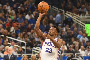 Orlando Magic, 25 Mart 2019 tarihinde Orlando Florida 'daki Amway Arena' da Philadelphia 76ers 'a ev sahipliği yaptı. Fotoğraf: Marty Jean-Louis