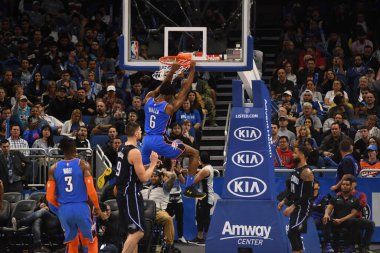 Orlando Magic 29 Ocak 2019 'da Orlando Florida' daki Amway Center 'da OklahomaCity Thunder' a ev sahipliği yapar. Fotoğraf: Marty Jean-Louis