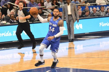 Orlando Magic 14 Mart 2019 Perşembe günü Orlando Florida 'daki Amway Center' da Cleveland Cavaliers 'a ev sahipliği yaptı. Fotoğraf: Marty Jean-Louis
