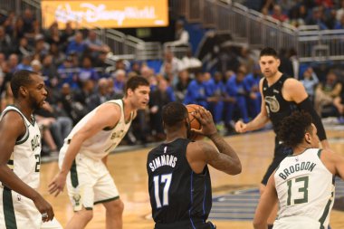 Orlando Magic, 19 Ocak 2019 Cumartesi günü Orlando Florida 'daki Amway Arena' da Milwaukee Doları 'na ev sahipliği yapıyor. Fotoğraf: Marty Jean-Louis