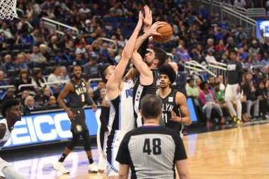 Orlando Magic, 2 Şubat 2019 tarihinde Orlando Florida 'daki Amway Center' da Brooklyn Nets 'e ev sahipliği yapmaktadır. Fotoğraf: Marty Jean-Louis