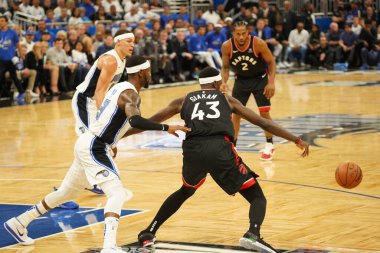 Orlando Magic 19 Nisan 2019 Cuma günü Orlando Florida 'daki Amway Arena' da düzenlenen NBA Playoff 1 'de Toronto Rapters' a ev sahipliği yapıyor. Fotoğraf: Marty Jean-Louis