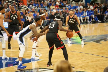 Orlando Magic 21 Nisan 2019 tarihinde Orlando Florida 'daki Amway Arena' da oynanan NBA Playoff 1 'de Toronto Rapters' a ev sahipliği yapıyor. Fotoğraf: Marty Jean-Louis Fotoğraf: Marty Jean-Louis