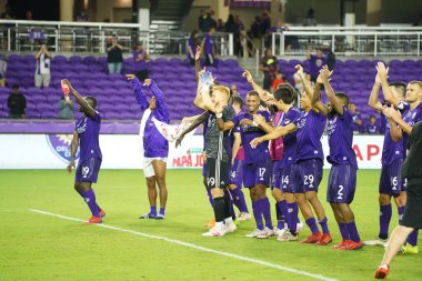 Orlando City SC, 19 Haziran 2019 Çarşamba günü Orlando 'daki Exploria Stadyumu' nda düzenlenen ABD Açık Kupası sırasında New England Devrimi 'ne ev sahipliği yaptı. Fotoğraf: Marty Jean-Louis