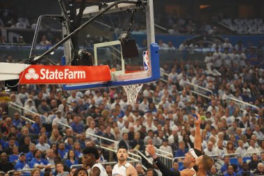 Orlando Magic 19 Nisan 2019 Cuma günü Orlando Florida 'daki Amway Arena' da düzenlenen NBA Playoff 1 'de Toronto Rapters' a ev sahipliği yapıyor. Fotoğraf: Marty Jean-Louis