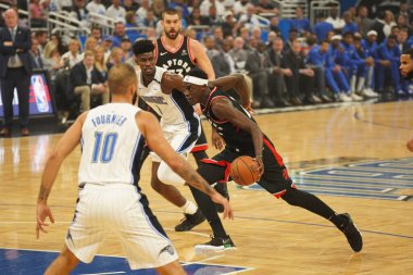 Orlando Magic 19 Nisan 2019 Cuma günü Orlando Florida 'daki Amway Arena' da düzenlenen NBA Playoff 1 'de Toronto Rapters' a ev sahipliği yapıyor. Fotoğraf: Marty Jean-Louis