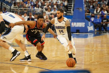 Orlando Magic 19 Nisan 2019 Cuma günü Orlando Florida 'daki Amway Arena' da düzenlenen NBA Playoff 1 'de Toronto Rapters' a ev sahipliği yapıyor. Fotoğraf: Marty Jean-Louis