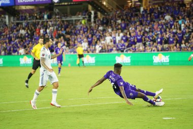 Orlando City SC, 19 Haziran 2019 Çarşamba günü Orlando 'daki Exploria Stadyumu' nda düzenlenen ABD Açık Kupası sırasında New England Devrimi 'ne ev sahipliği yaptı. Fotoğraf: Marty Jean-Louis
