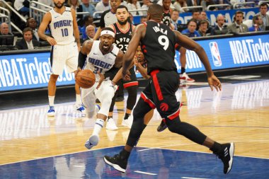 Orlando Magic 19 Nisan 2019 Cuma günü Orlando Florida 'daki Amway Arena' da düzenlenen NBA Playoff 1 'de Toronto Rapters' a ev sahipliği yapıyor. Fotoğraf: Marty Jean-Louis