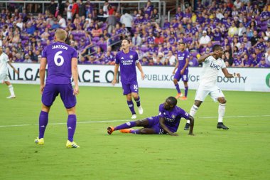 Orlando City SC, 19 Haziran 2019 Çarşamba günü Orlando 'daki Exploria Stadyumu' nda düzenlenen ABD Açık Kupası sırasında New England Devrimi 'ne ev sahipliği yaptı. Fotoğraf: Marty Jean-Louis