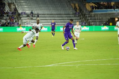 Orlando City SC, 19 Haziran 2019 Çarşamba günü Orlando 'daki Exploria Stadyumu' nda düzenlenen ABD Açık Kupası sırasında New England Devrimi 'ne ev sahipliği yaptı. Fotoğraf: Marty Jean-Louis