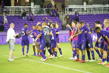 Orlando City SC, 19 Haziran 2019 Çarşamba günü Orlando 'daki Exploria Stadyumu' nda düzenlenen ABD Açık Kupası sırasında New England Devrimi 'ne ev sahipliği yaptı. Fotoğraf: Marty Jean-Louis