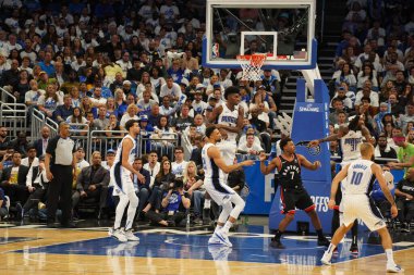 Orlando Magic 19 Nisan 2019 Cuma günü Orlando Florida 'daki Amway Arena' da düzenlenen NBA Playoff 1 'de Toronto Rapters' a ev sahipliği yapıyor. Fotoğraf: Marty Jean-Louis