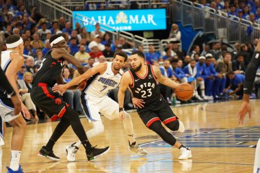 Orlando Magic 21 Nisan 2019 tarihinde Orlando Florida 'daki Amway Arena' da oynanan NBA Playoff 1 'de Toronto Rapters' a ev sahipliği yapıyor. Fotoğraf: Marty Jean-Louis Fotoğraf: Marty Jean-Louis