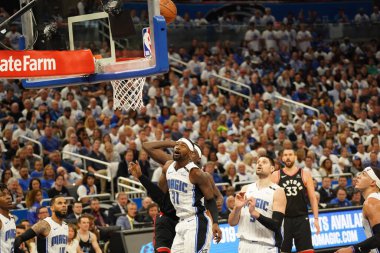 Orlando Magic 19 Nisan 2019 Cuma günü Orlando Florida 'daki Amway Arena' da düzenlenen NBA Playoff 1 'de Toronto Rapters' a ev sahipliği yapıyor. Fotoğraf: Marty Jean-Louis