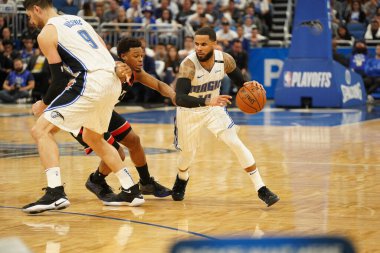Orlando Magic 19 Nisan 2019 Cuma günü Orlando Florida 'daki Amway Arena' da düzenlenen NBA Playoff 1 'de Toronto Rapters' a ev sahipliği yapıyor. Fotoğraf: Marty Jean-Louis