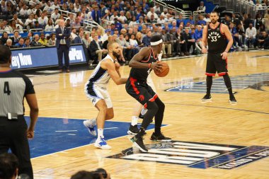 Orlando Magic 19 Nisan 2019 Cuma günü Orlando Florida 'daki Amway Arena' da düzenlenen NBA Playoff 1 'de Toronto Rapters' a ev sahipliği yapıyor. Fotoğraf: Marty Jean-Louis