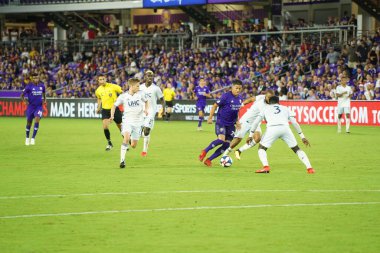 Orlando City SC, 19 Haziran 2019 Çarşamba günü Orlando 'daki Exploria Stadyumu' nda düzenlenen ABD Açık Kupası sırasında New England Devrimi 'ne ev sahipliği yaptı. Fotoğraf: Marty Jean-Louis
