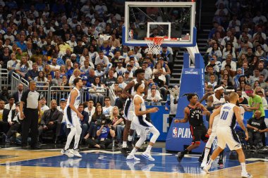 Orlando Magic 19 Nisan 2019 Cuma günü Orlando Florida 'daki Amway Arena' da düzenlenen NBA Playoff 1 'de Toronto Rapters' a ev sahipliği yapıyor. Fotoğraf: Marty Jean-Louis