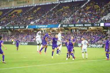 Orlando City SC, 19 Haziran 2019 Çarşamba günü Orlando 'daki Exploria Stadyumu' nda düzenlenen ABD Açık Kupası sırasında New England Devrimi 'ne ev sahipliği yaptı. Fotoğraf: Marty Jean-Louis