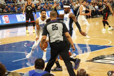 Orlando Magic 19 Nisan 2019 Cuma günü Orlando Florida 'daki Amway Arena' da düzenlenen NBA Playoff 1 'de Toronto Rapters' a ev sahipliği yapıyor. Fotoğraf: Marty Jean-Louis