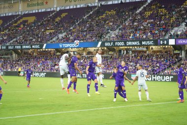 Orlando City SC, 19 Haziran 2019 Çarşamba günü Orlando 'daki Exploria Stadyumu' nda düzenlenen ABD Açık Kupası sırasında New England Devrimi 'ne ev sahipliği yaptı. Fotoğraf: Marty Jean-Louis