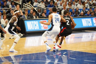 Orlando Magic 19 Nisan 2019 Cuma günü Orlando Florida 'daki Amway Arena' da düzenlenen NBA Playoff 1 'de Toronto Rapters' a ev sahipliği yapıyor. Fotoğraf: Marty Jean-Louis