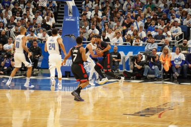 Orlando Magic 19 Nisan 2019 Cuma günü Orlando Florida 'daki Amway Arena' da düzenlenen NBA Playoff 1 'de Toronto Rapters' a ev sahipliği yapıyor. Fotoğraf: Marty Jean-Louis