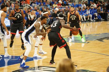 Orlando Magic 21 Nisan 2019 tarihinde Orlando Florida 'daki Amway Arena' da oynanan NBA Playoff 1 'de Toronto Rapters' a ev sahipliği yapıyor. Fotoğraf: Marty Jean-Louis Fotoğraf: Marty Jean-Louis