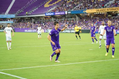 Orlando City SC, 19 Haziran 2019 Çarşamba günü Orlando 'daki Exploria Stadyumu' nda düzenlenen ABD Açık Kupası sırasında New England Devrimi 'ne ev sahipliği yaptı. Fotoğraf: Marty Jean-Louis