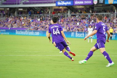 Orlando City SC, 19 Haziran 2019 Çarşamba günü Orlando 'daki Exploria Stadyumu' nda düzenlenen ABD Açık Kupası sırasında New England Devrimi 'ne ev sahipliği yaptı. Fotoğraf: Marty Jean-Louis