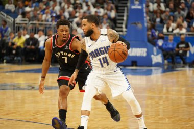 Orlando Magic 19 Nisan 2019 Cuma günü Orlando Florida 'daki Amway Arena' da düzenlenen NBA Playoff 1 'de Toronto Rapters' a ev sahipliği yapıyor. Fotoğraf: Marty Jean-Louis
