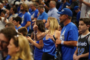 Orlando Magic 19 Nisan 2019 Cuma günü Orlando Florida 'daki Amway Arena' da düzenlenen NBA Playoff 1 'de Toronto Rapters' a ev sahipliği yapıyor. Fotoğraf: Marty Jean-Louis