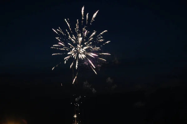 Bright Fireworks Night Sky Photo Credit Marty Jean Louis — Stock Photo, Image