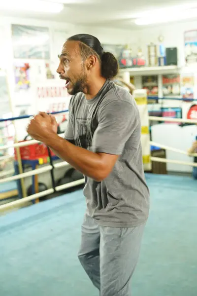 Boxer Keith One Time Thurman Ett Pressevenemang Hans Gym Innan — Stockfoto