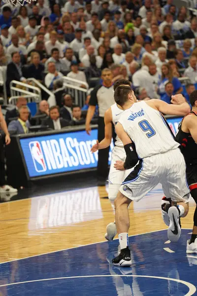 Orlando Magic Otthont Torontói Raptereknek Nba Rájátszás Fordulójában Amway Arénában — Stock Fotó